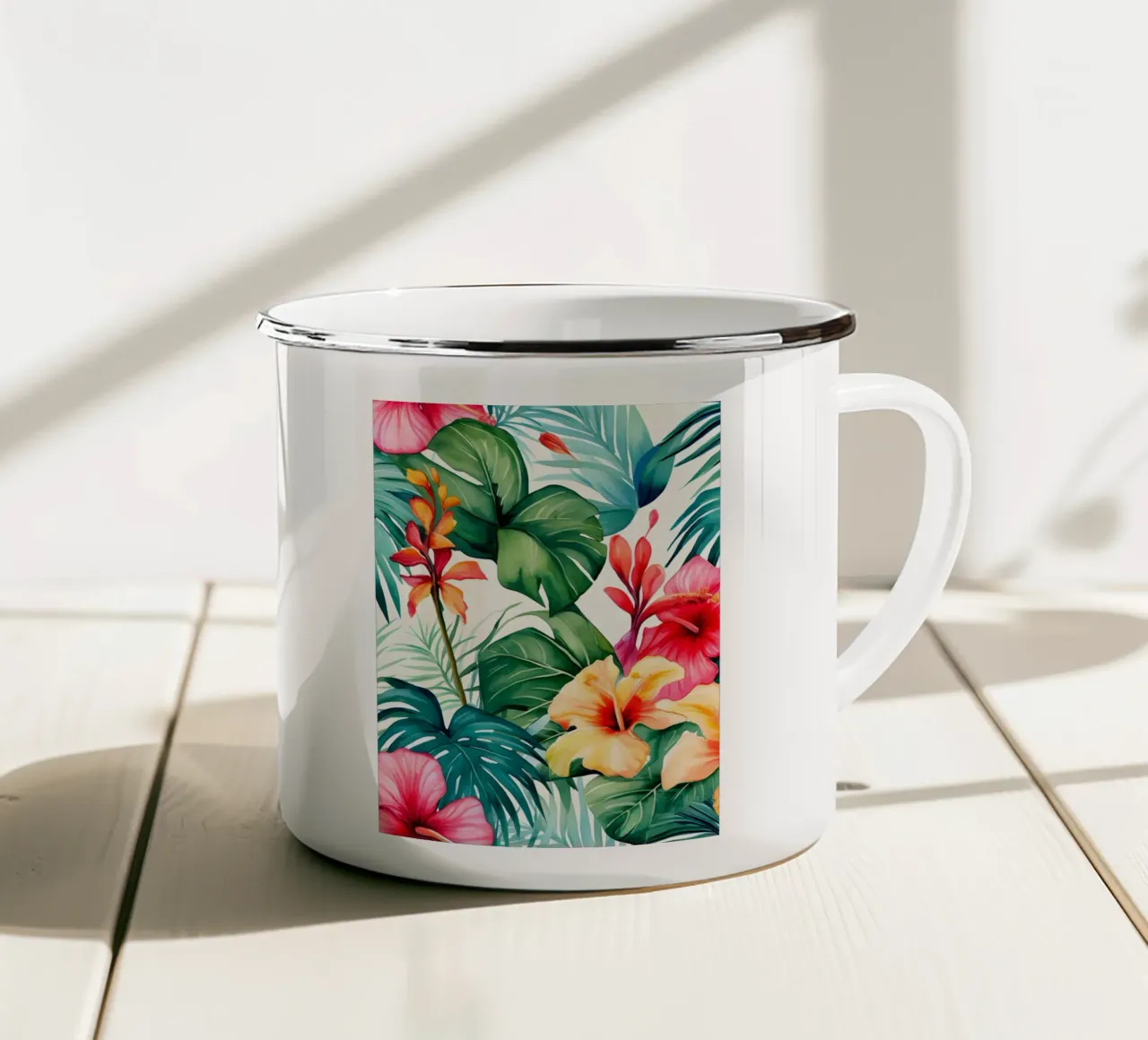 Modello tropicale 8 tazza in smalto da Yaso Design Boho & Botanic