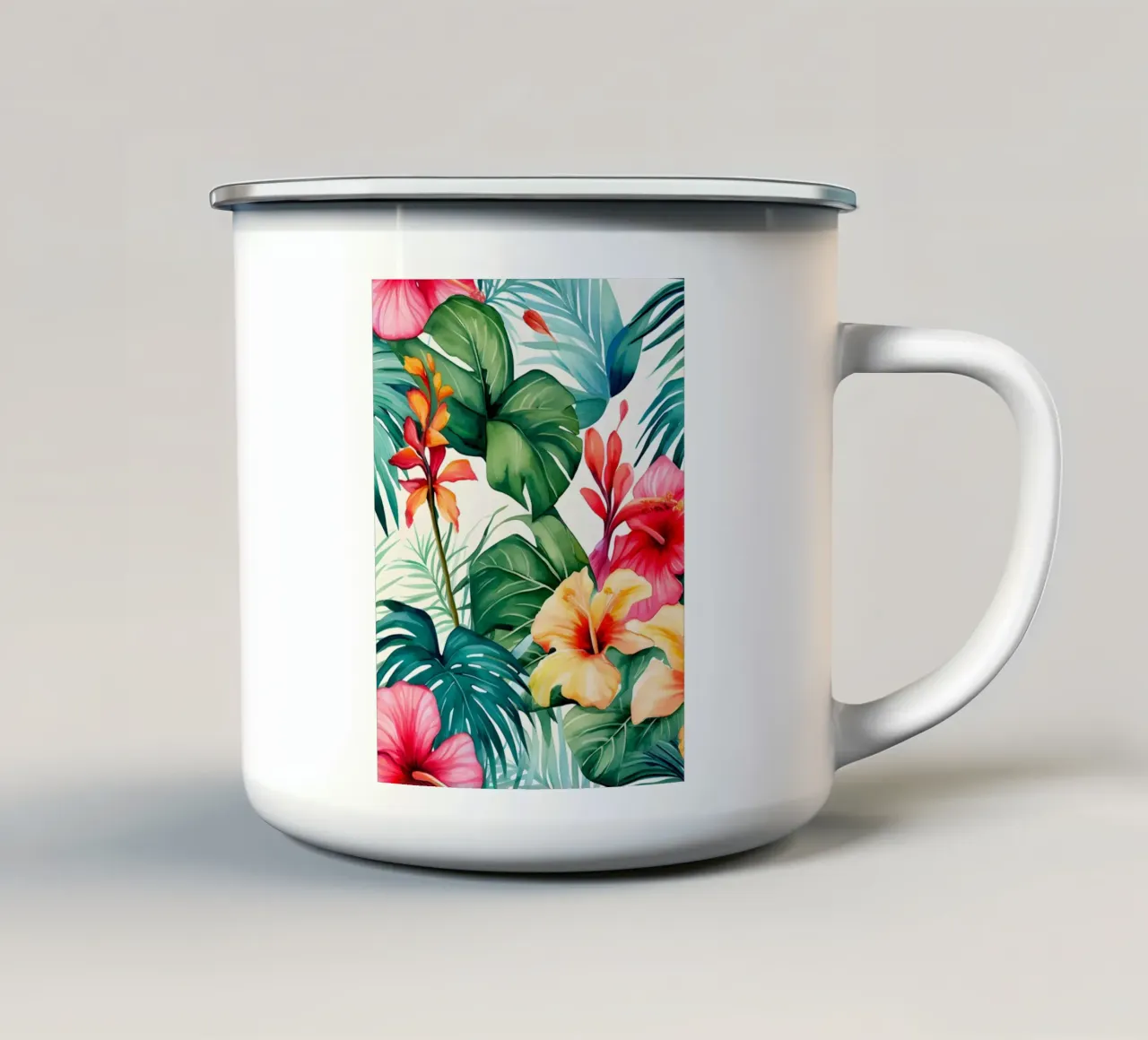 Modello tropicale 8 tazza in smalto da Yaso Design Boho & Botanic