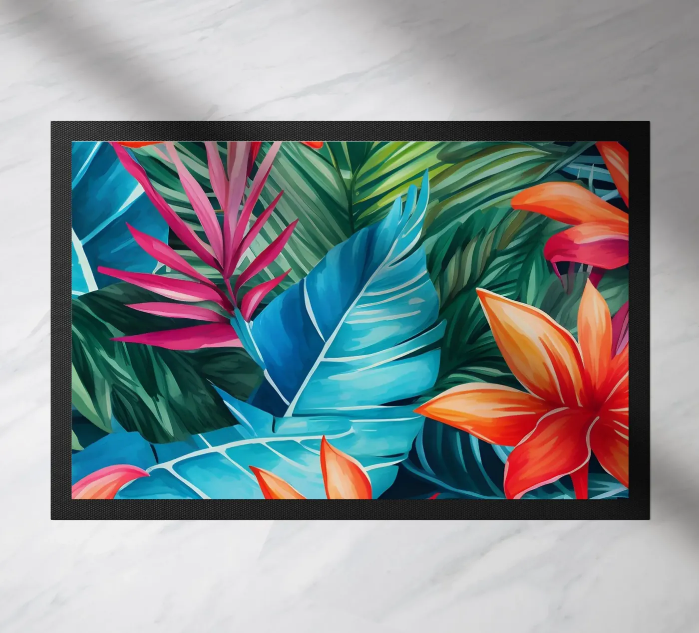Tropisches Muster 9 Fußmatte von Yaso Design Boho & Botanic