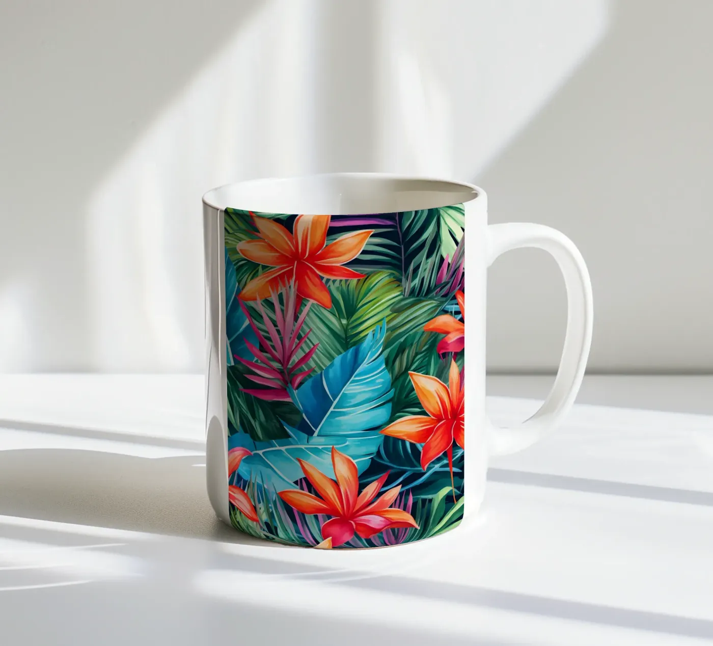 Tropical Pattern 9 ceramic mug by Yaso Design Boho & Botanic