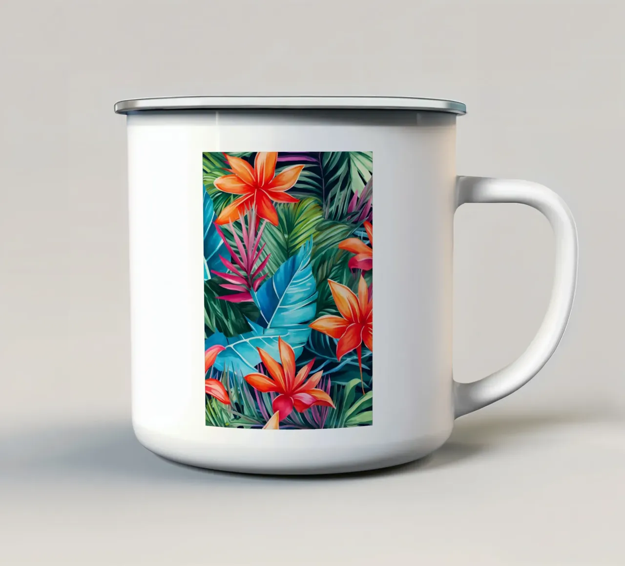 Modello tropicale 9 tazza in smalto da Yaso Design Boho & Botanic