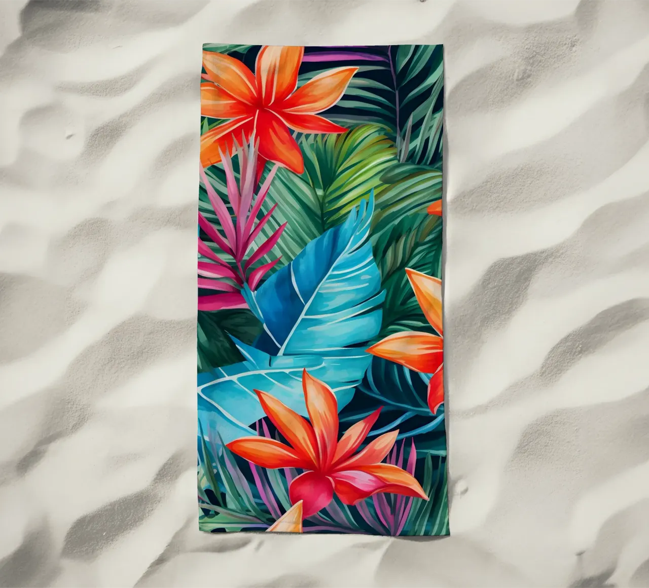 Modello tropicale 9 telo mare da Yaso Design Boho & Botanic