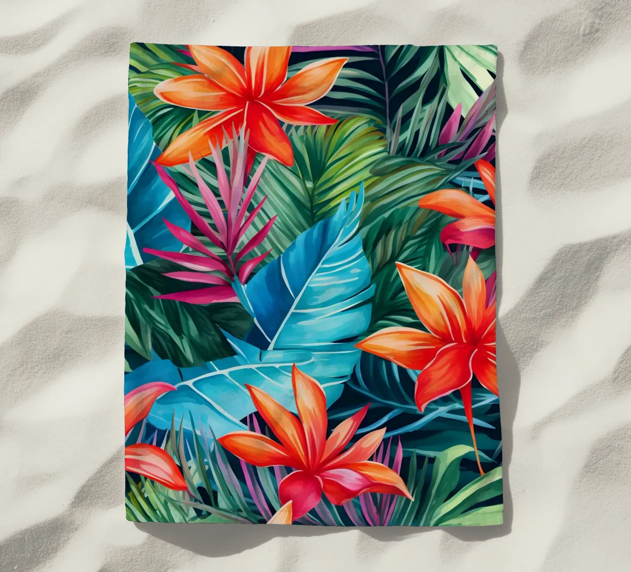 Modello tropicale 9 telo mare da Yaso Design Boho & Botanic