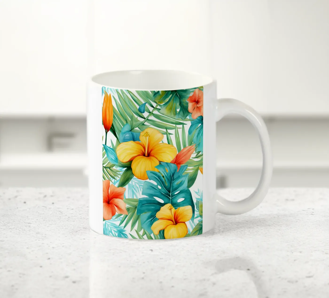 Tropical Pattern 12 ceramic mug by Yaso Design Boho & Botanic