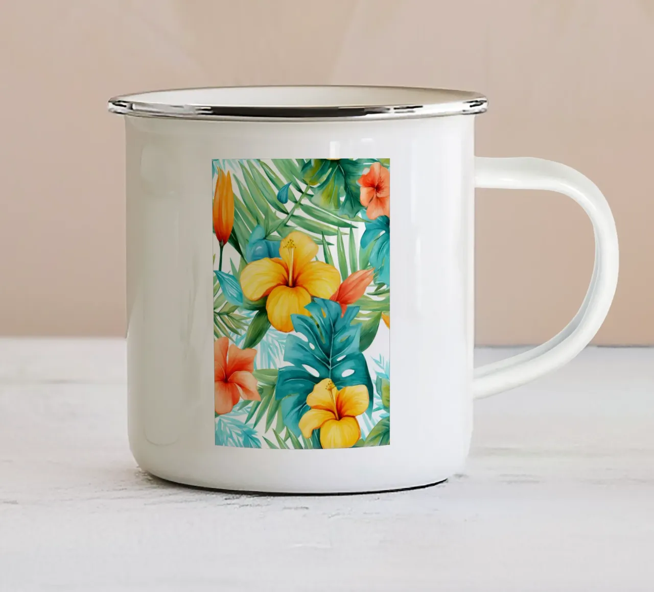 Modello tropicale 12 tazza in smalto da Yaso Design Boho & Botanic