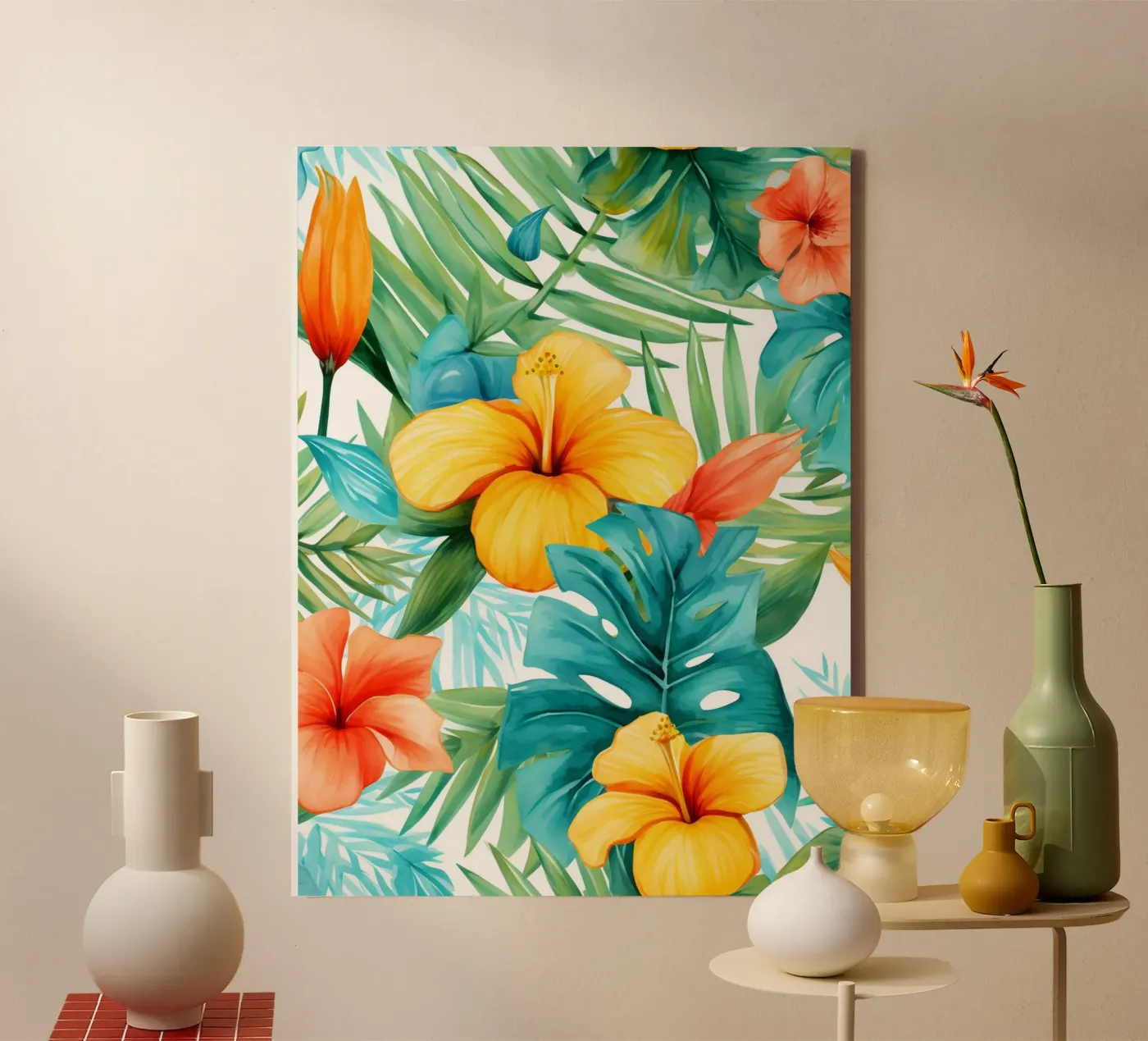 Tropical Pattern 12 canvas by Yaso Design Boho & Botanic