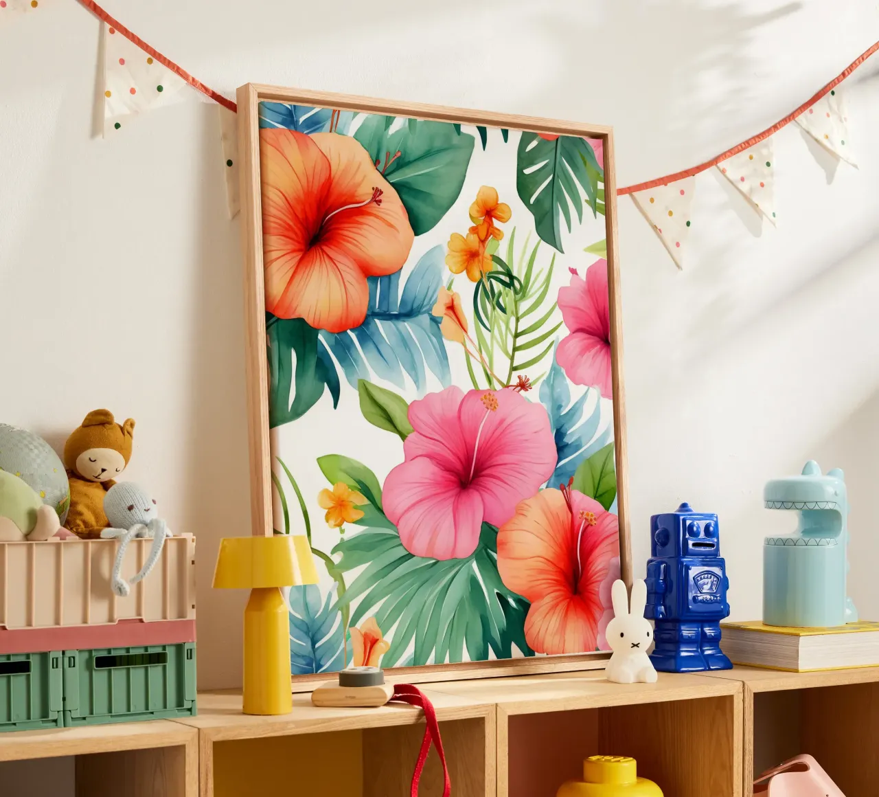 Modello tropicale 13 tela con Cornice a cassetta da Yaso Design Boho & Botanic