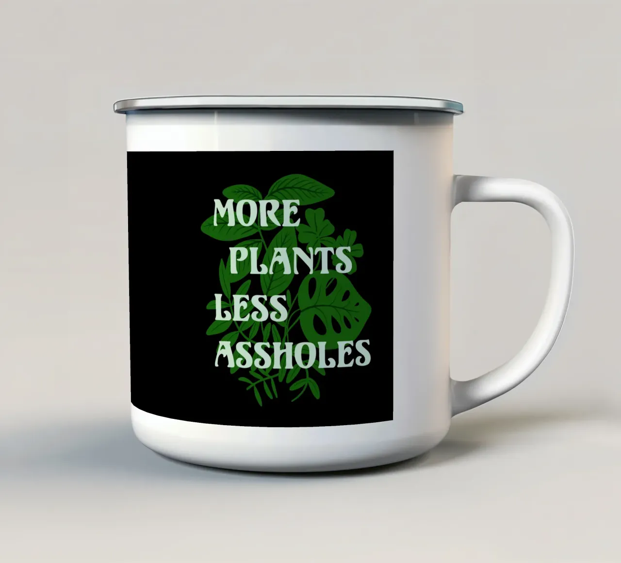 More plants less assholes tazza in smalto da TijanaArtStudio88