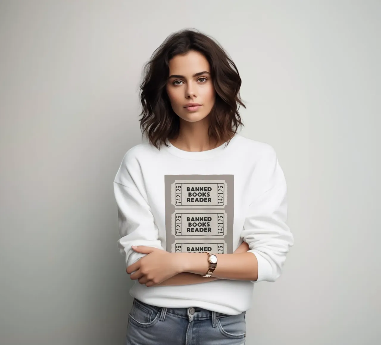 Banned Books Reader Library Ticket Art Print sudadera de vintagepod