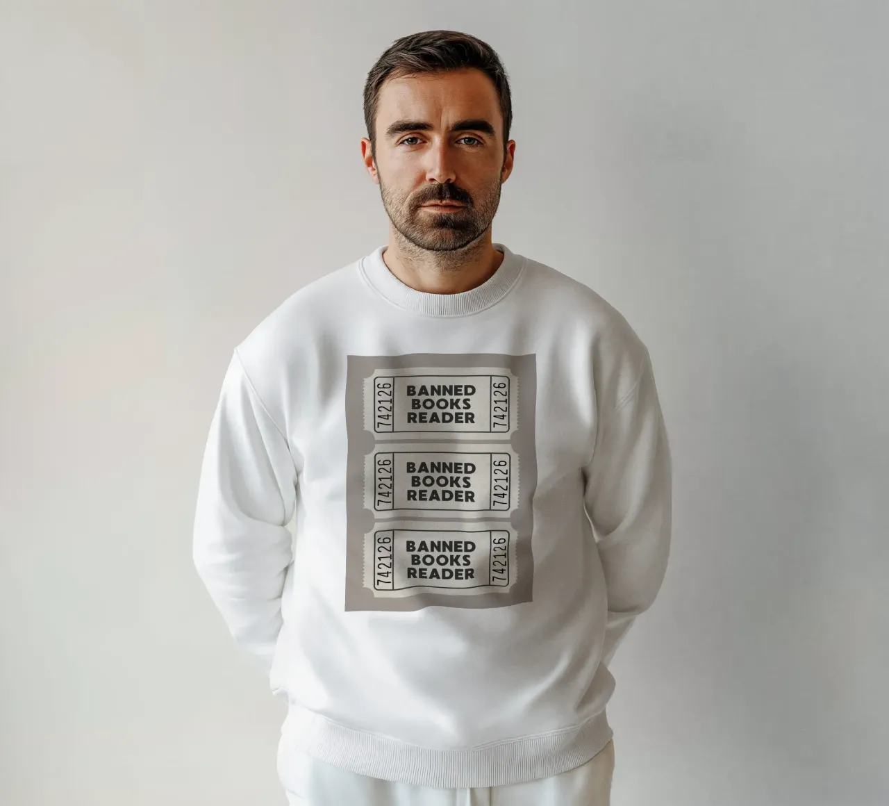 Banned Books Reader Library Ticket Art Print sudadera de vintagepod
