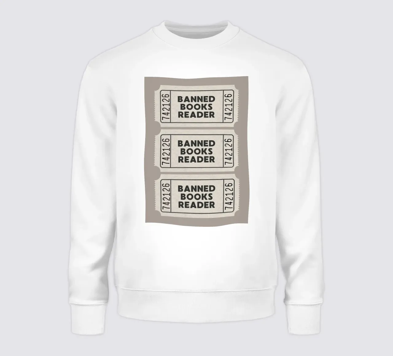 Banned Books Reader Library Ticket Art Print sudadera de vintagepod