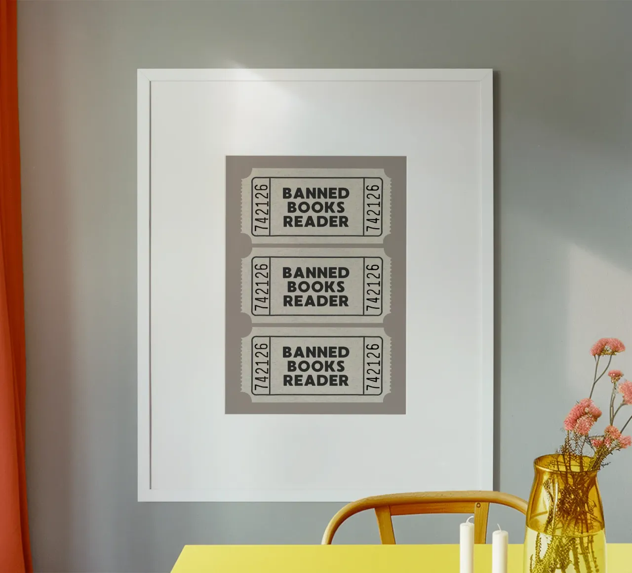 Banned Books Reader Library Ticket Art Print poster de vintagepod