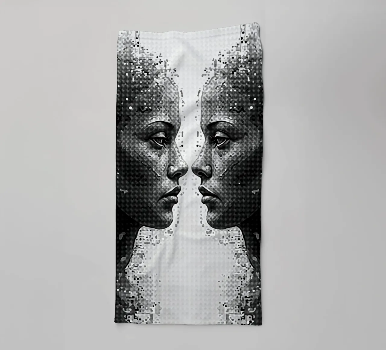 Mirror_image_grey_6 towel by AI-Portraits by LK