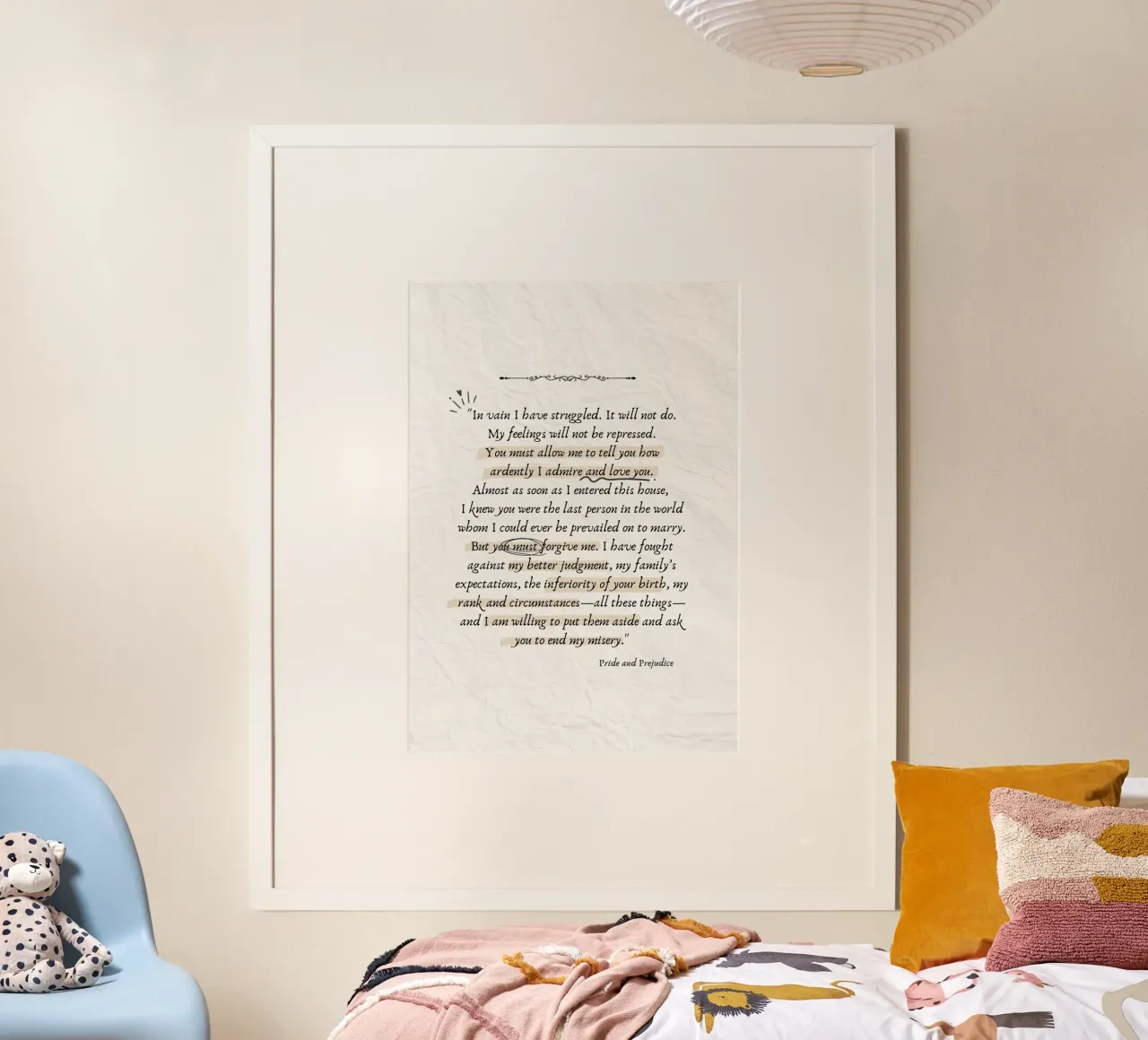 Citazione di Jane Austen Orgoglio e pregiudizio - Stampa d'amore poster da vintagepod