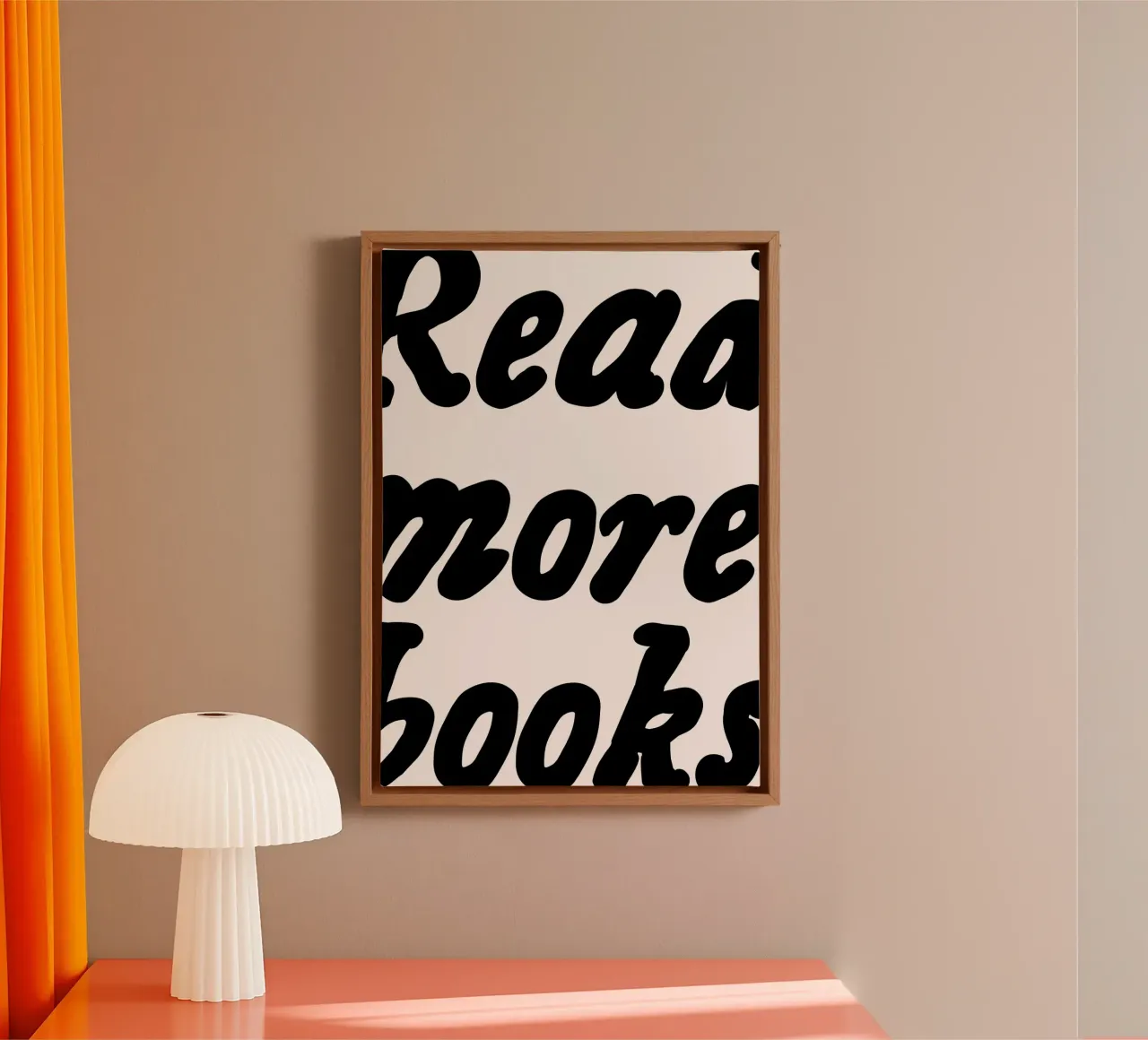 Read More Books Retro Typography Art Print canvas with Floater frame by vintagepod