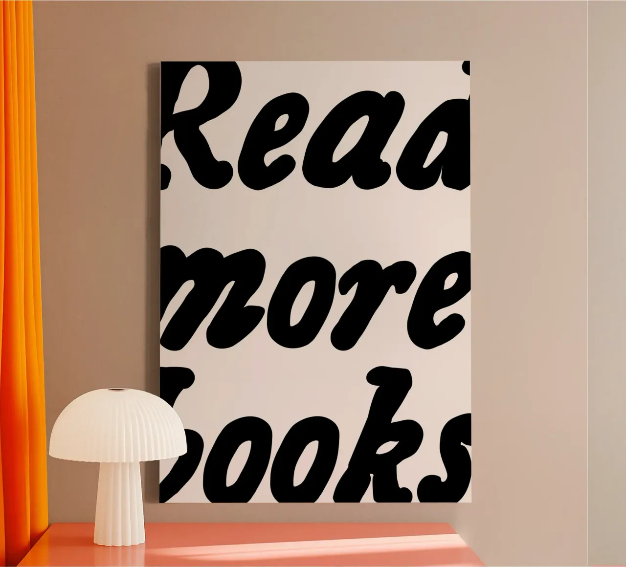 Read More Books Retro Typography Art Print canvas with Floater frame by vintagepod