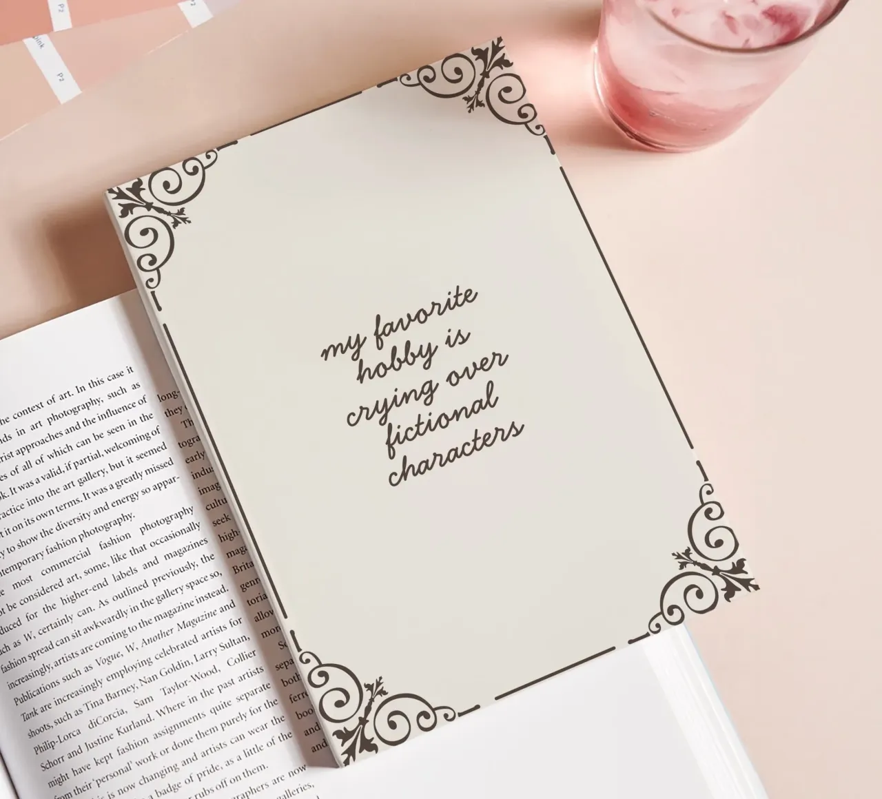 Crying Over Fictional Characters Funny Literary Print notebook by vintagepod
