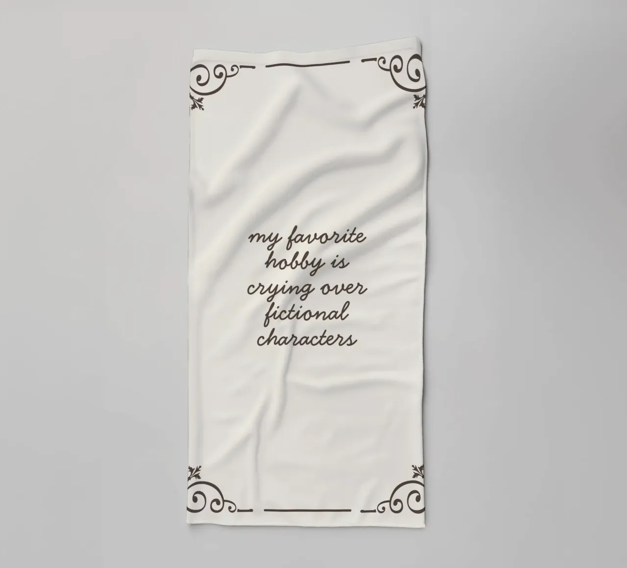 Crying Over Fictional Characters Funny Literary Print towel by vintagepod