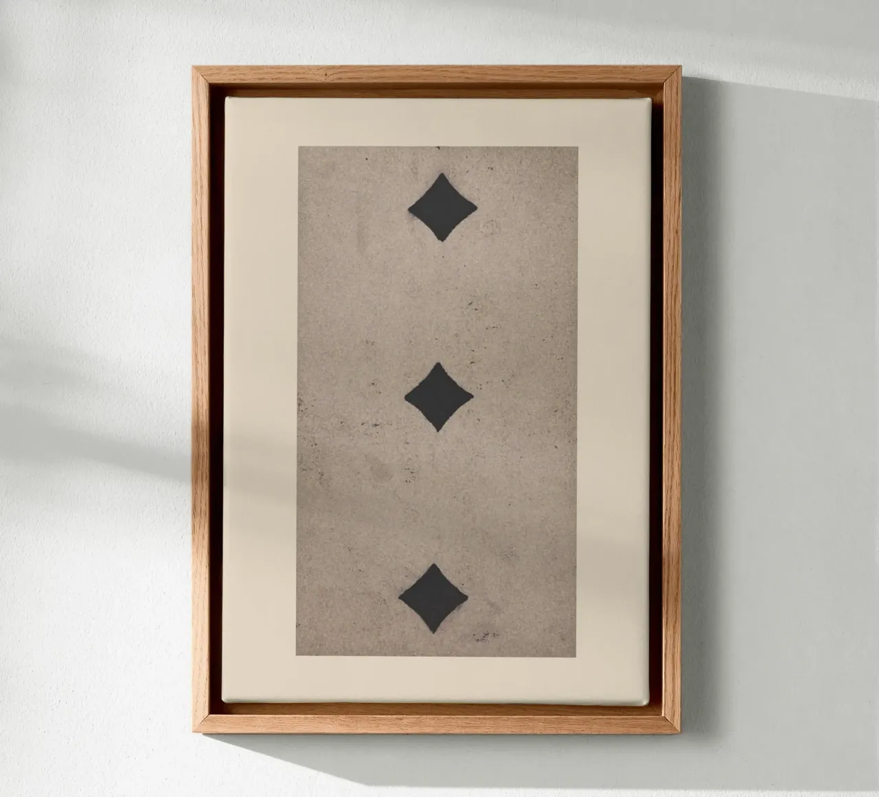 Ruiten drie Vintage Tarotkaart Kunstdruk canvas met Baklijst van vintagepod