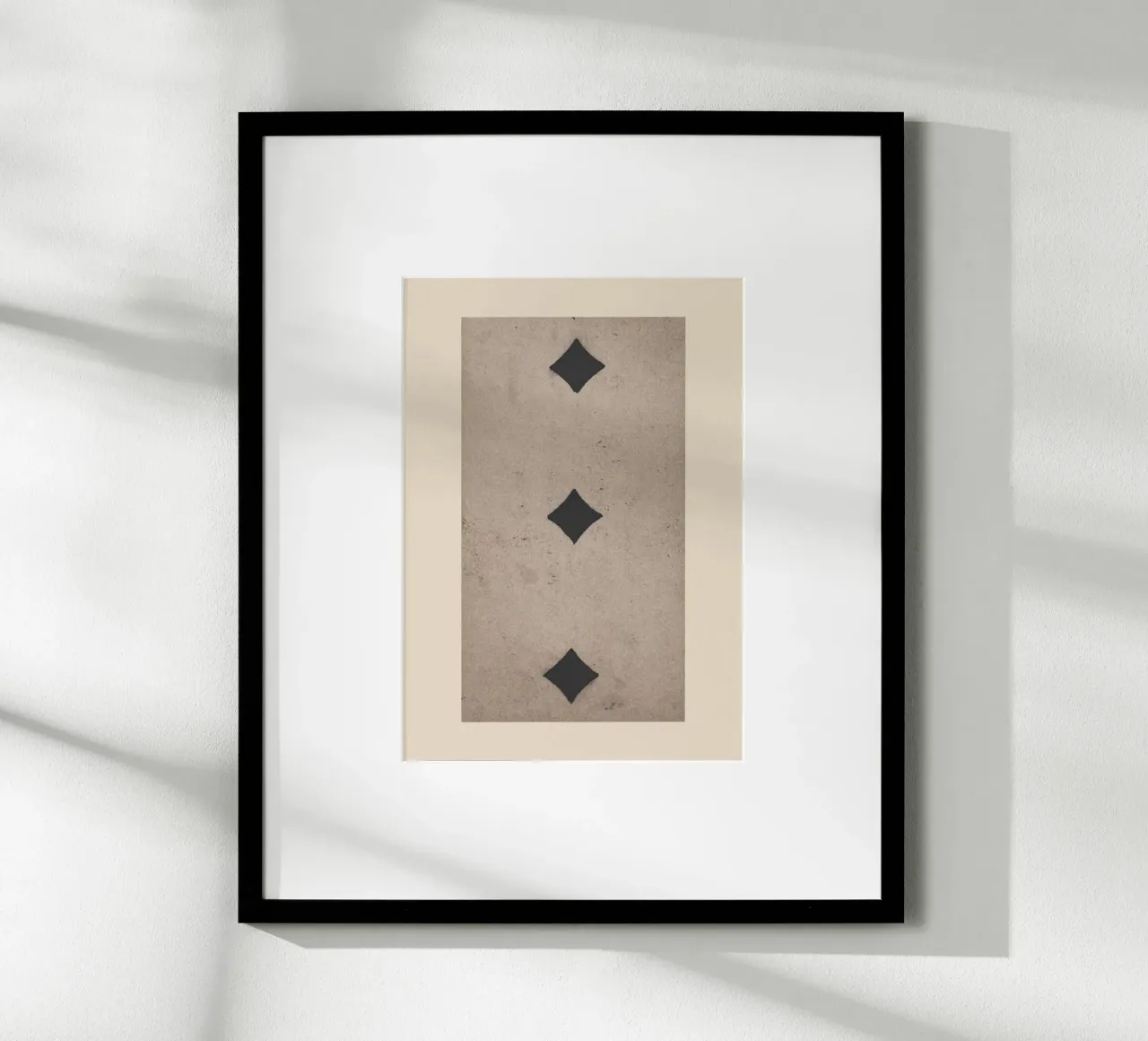 Stampa d'arte dei Tarocchi d'epoca con il Tre di Quadri poster da vintagepod