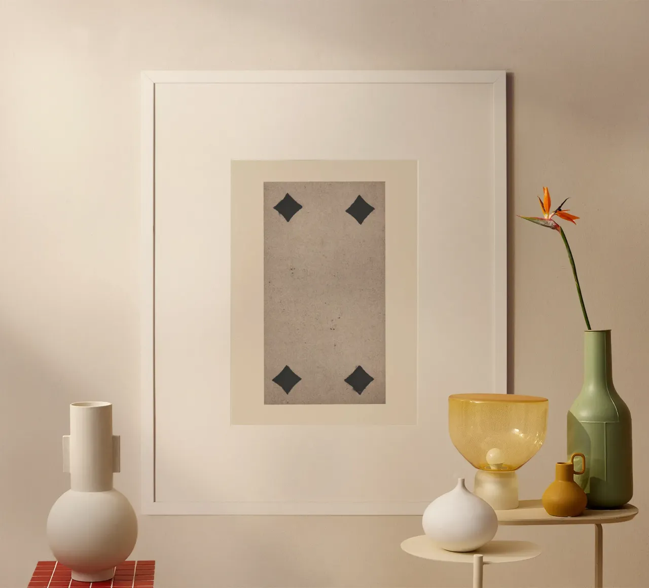 Stampa d'arte dei tarocchi d'epoca con il Quattro di Quadri poster da vintagepod