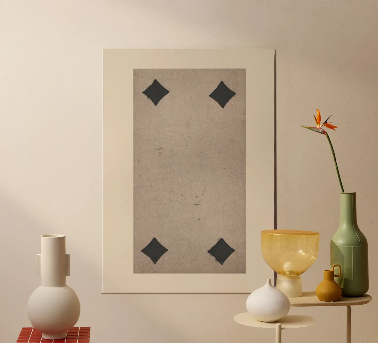 Stampa d'arte dei tarocchi d'epoca con il Quattro di Quadri poster da vintagepod