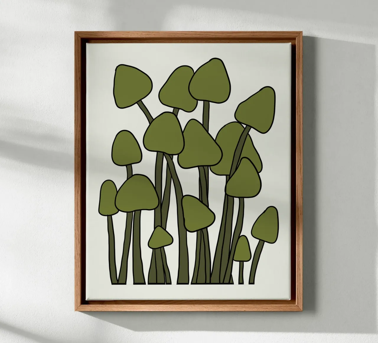 Green Fungi Autumn Vibes tela con Cornice a cassetta da TijanaArtStudio88