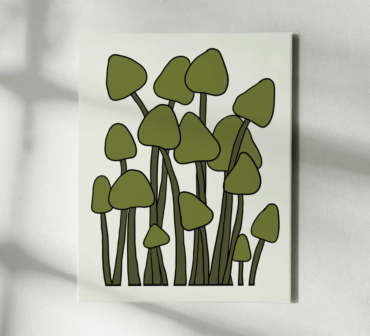 Green Fungi Autumn Vibes tela con Cornice a cassetta da TijanaArtStudio88