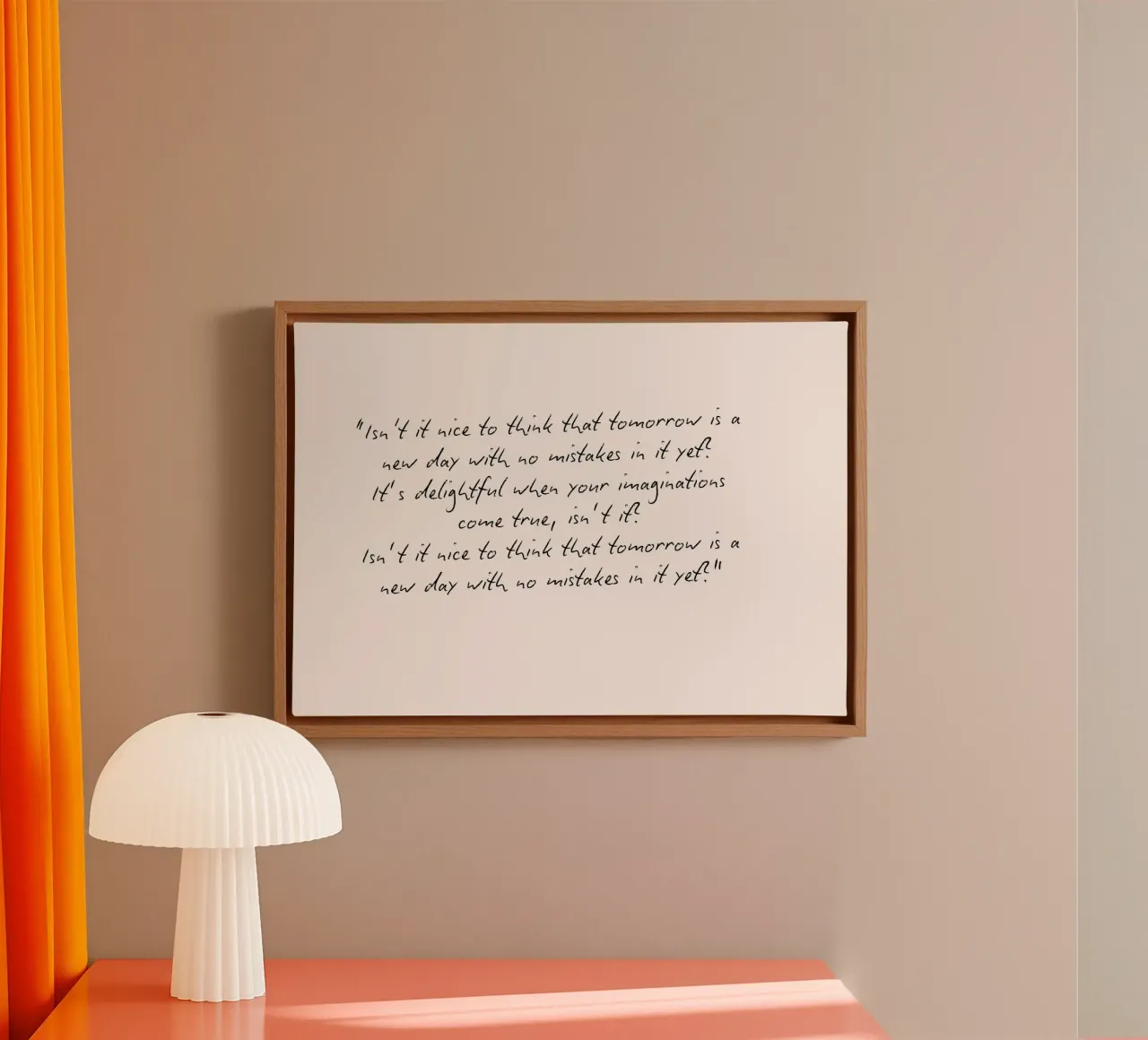 Tomorrow is a New Day L.M. Montgomery Quote canvas with Floater frame by vintagepod