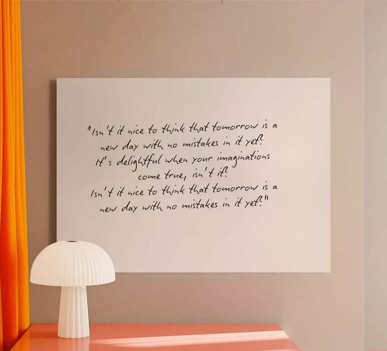 Tomorrow is a New Day L.M. Montgomery Quote canvas with Floater frame by vintagepod