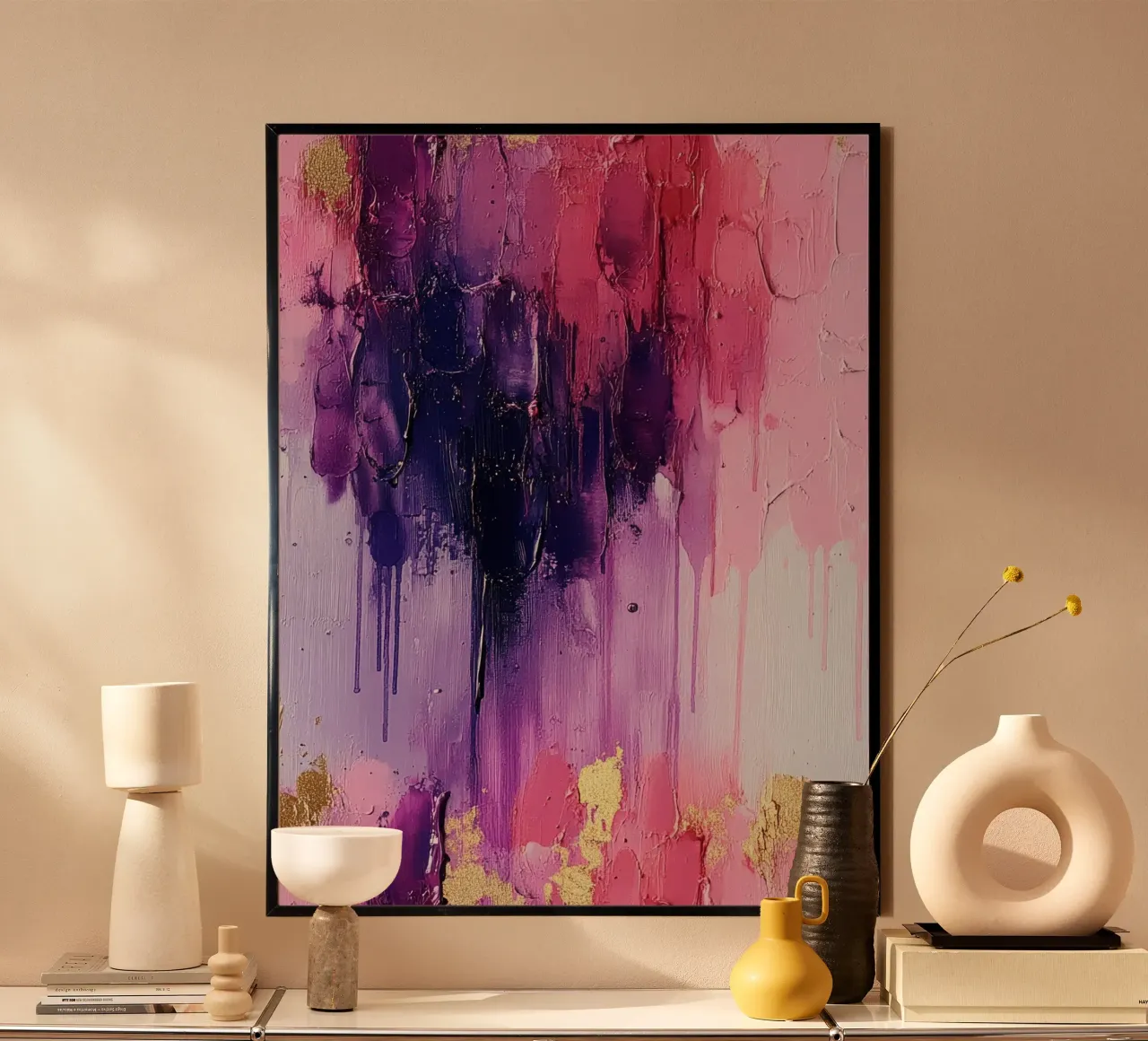 Paint Splatter Malerei Pinselstriche Lilac 1 Poster von Yaso Design Paint