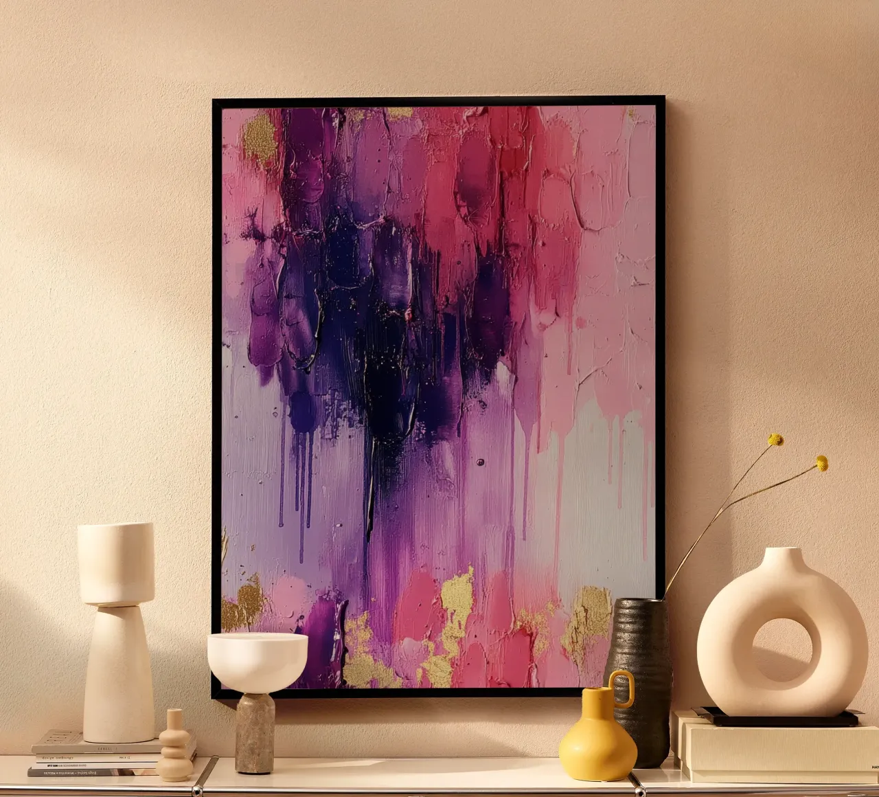 Paint Splatter Malerei Pinselstriche Lilac 1 Poster von Yaso Design Paint