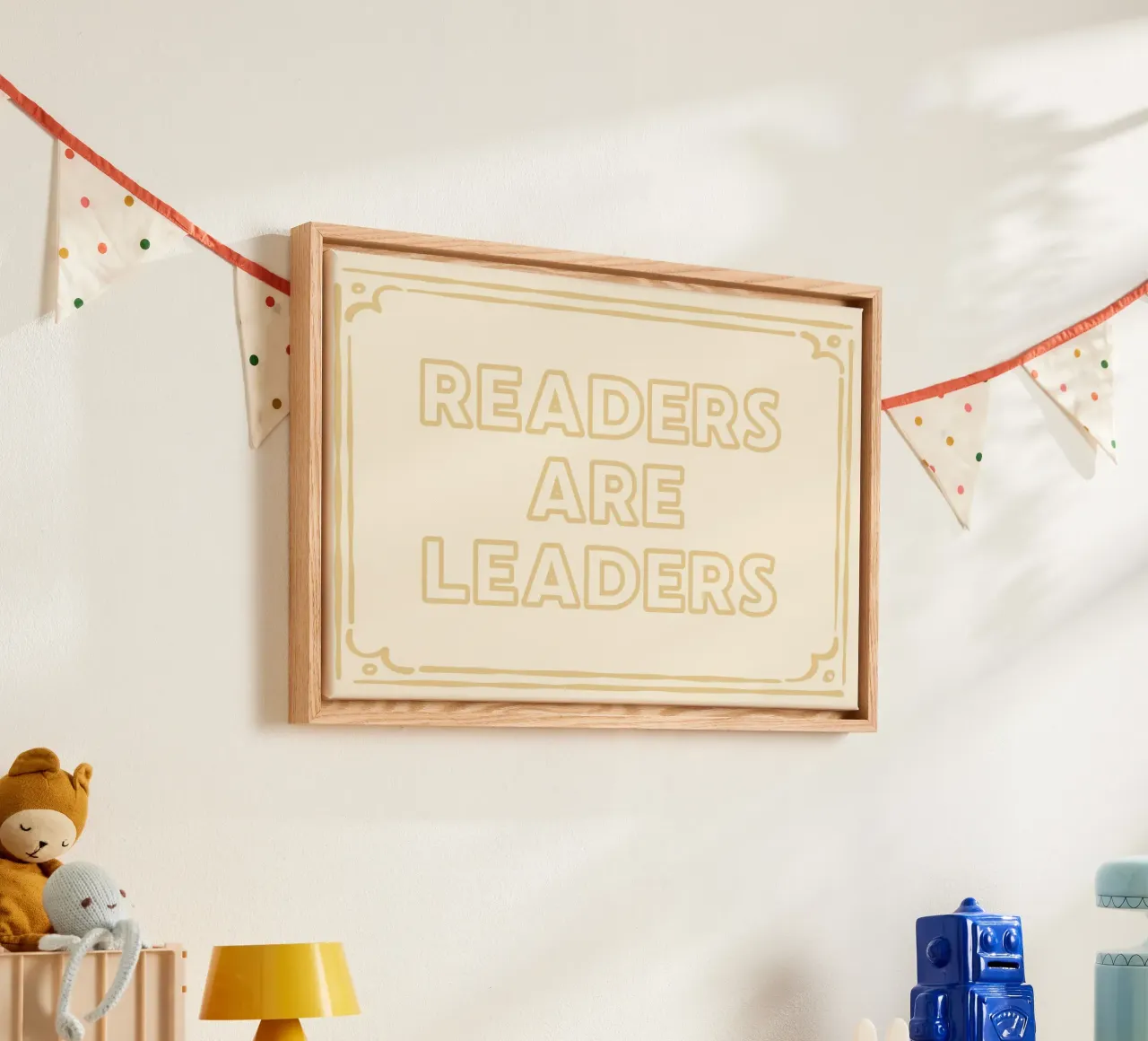 Lezers zijn leiders Motiverende Literaire Print canvas met Baklijst van vintagepod