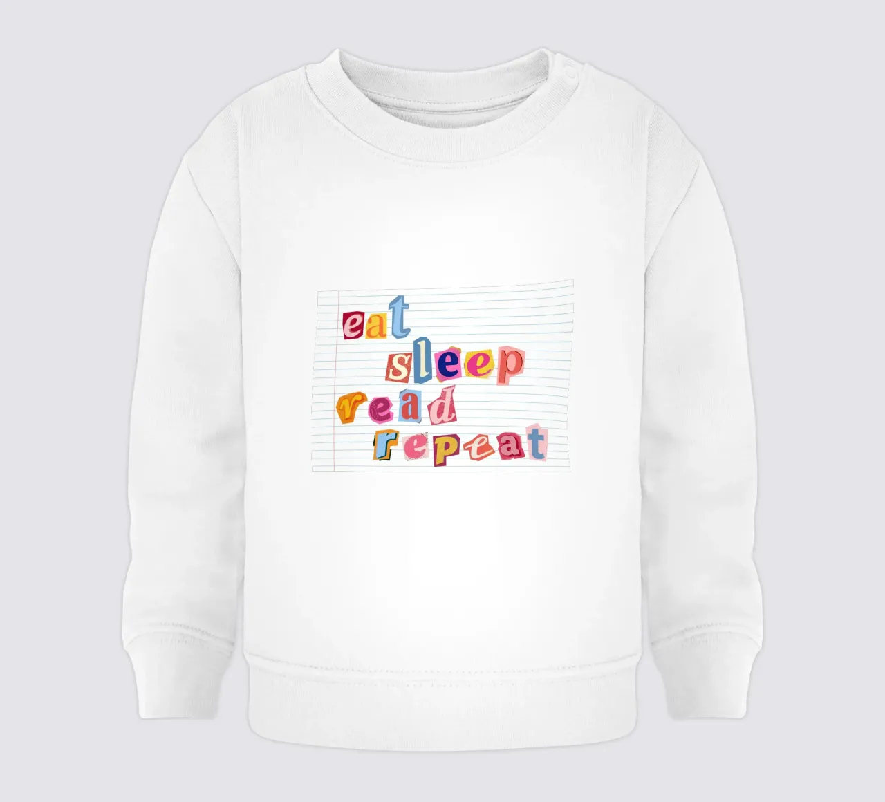Eat Sleep Read Repeat Collage Art Poster felpa neonato da vintagepod