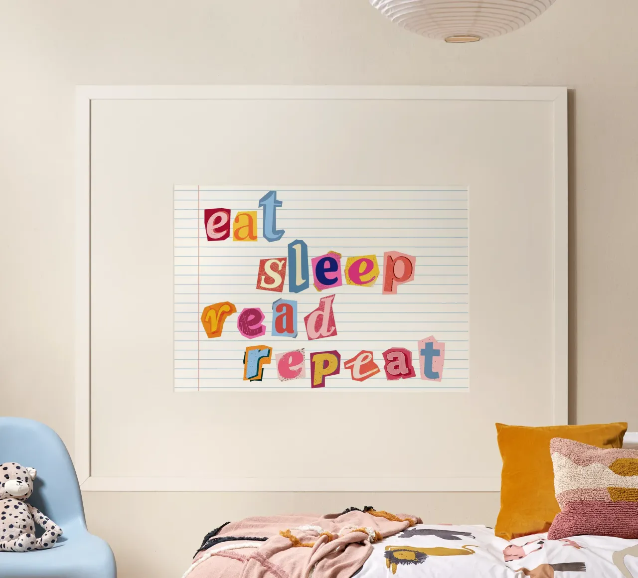 Eat Sleep Read Repeat Collage Art Poster poster da vintagepod