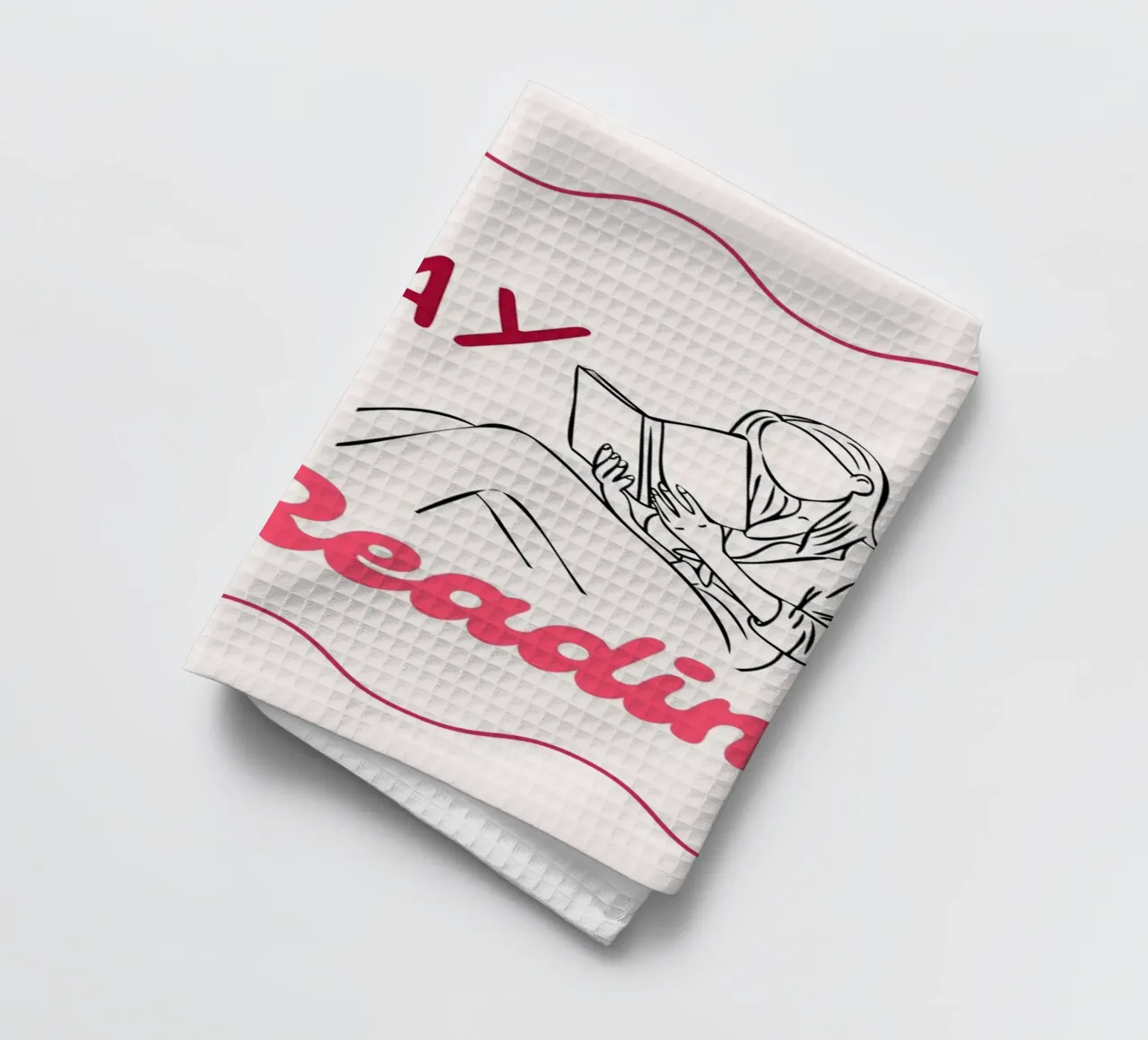 Go Away I'm Reading Poster - Dessin au trait minimaliste torchon de vintagepod