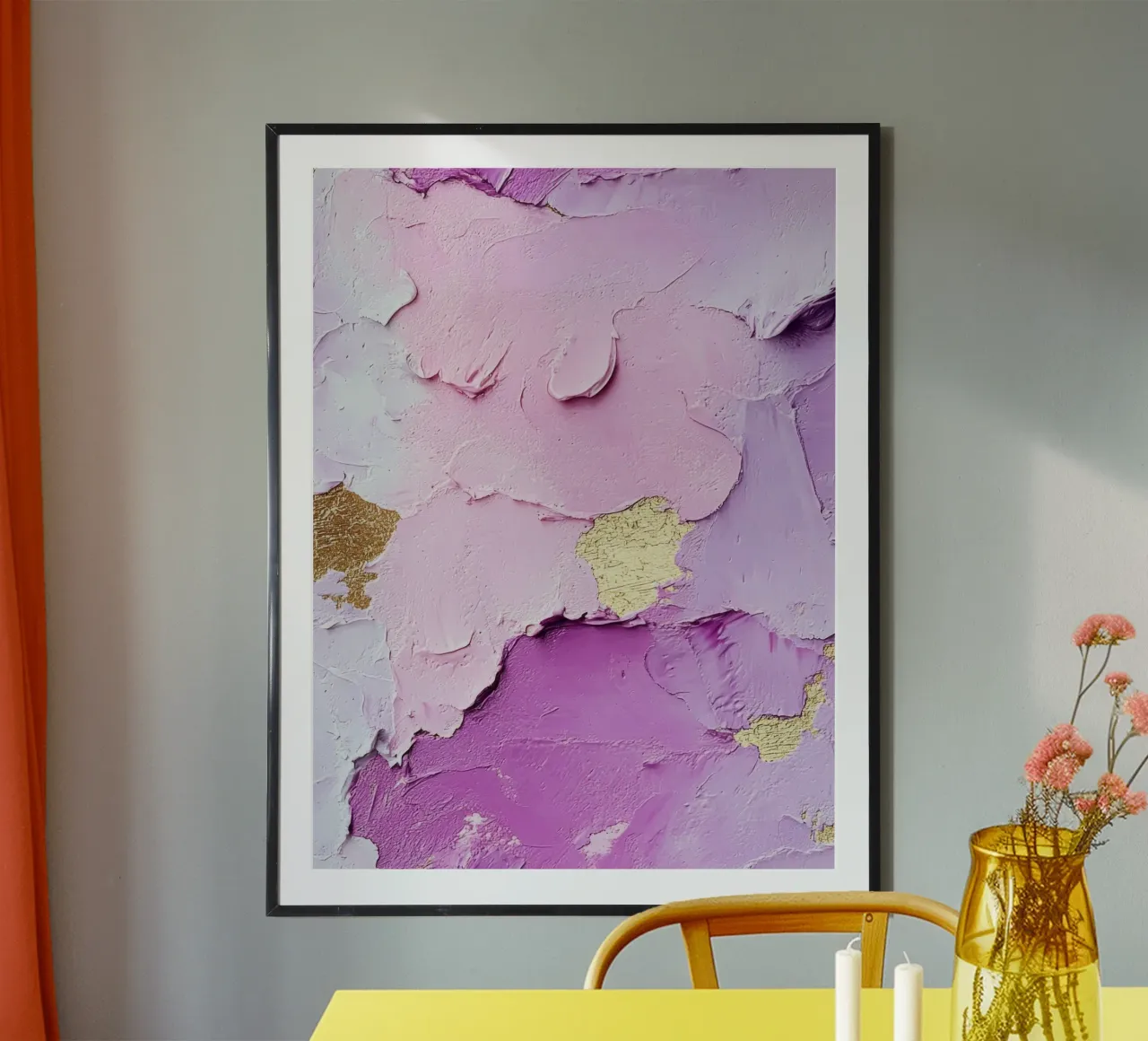 Paint Splatter Malerei Pinselstriche Lilac 3 Poster von Yaso Design Paint