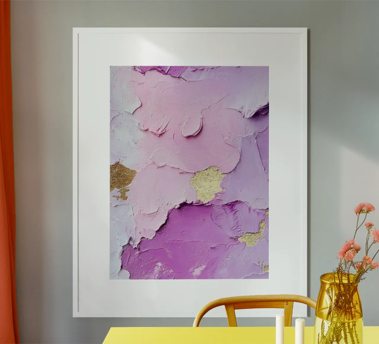Paint Splatter Malerei Pinselstriche Lilac 3 Poster von Yaso Design Paint