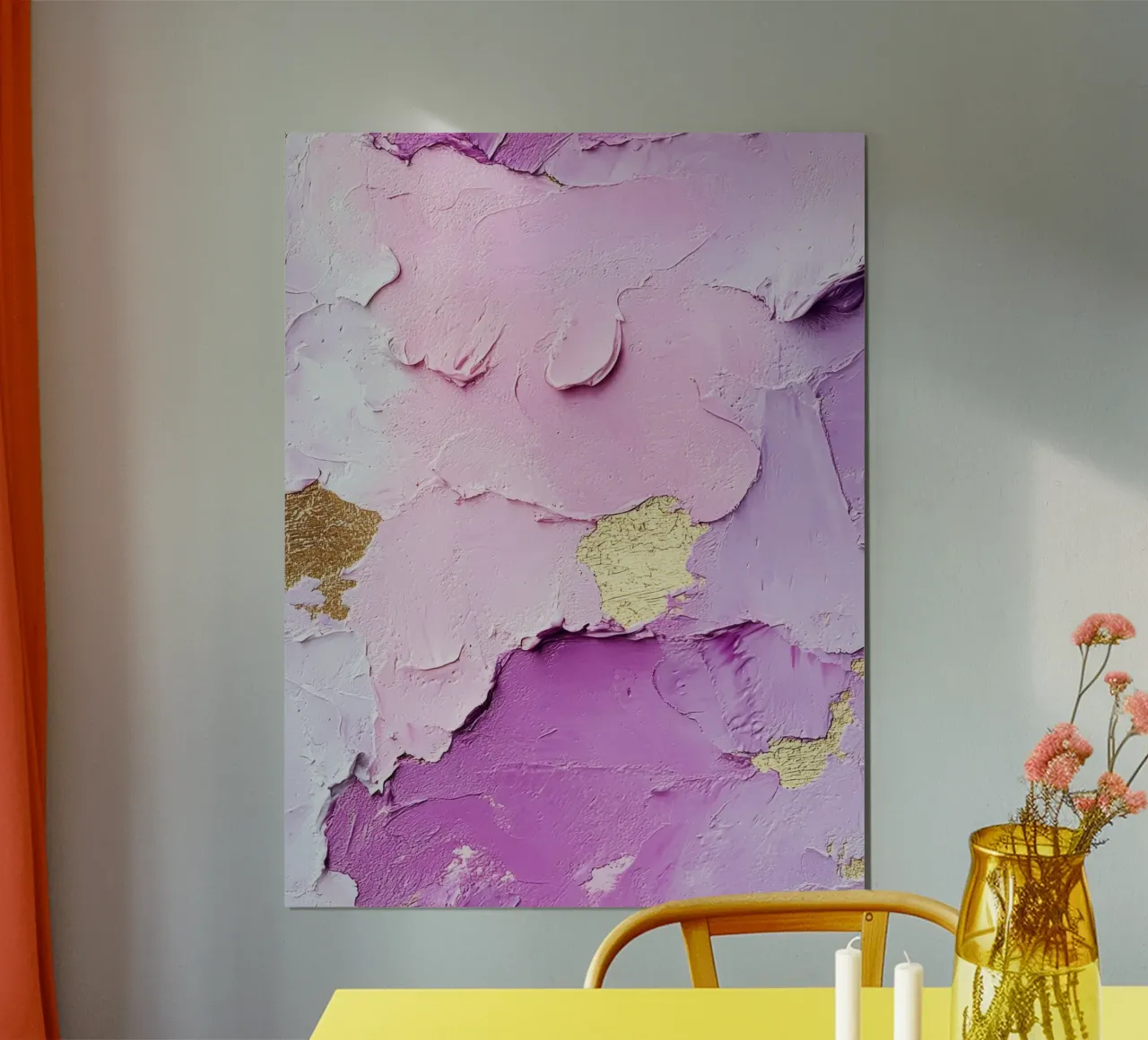 Paint Splatter Malerei Pinselstriche Lilac 3 Poster von Yaso Design Paint