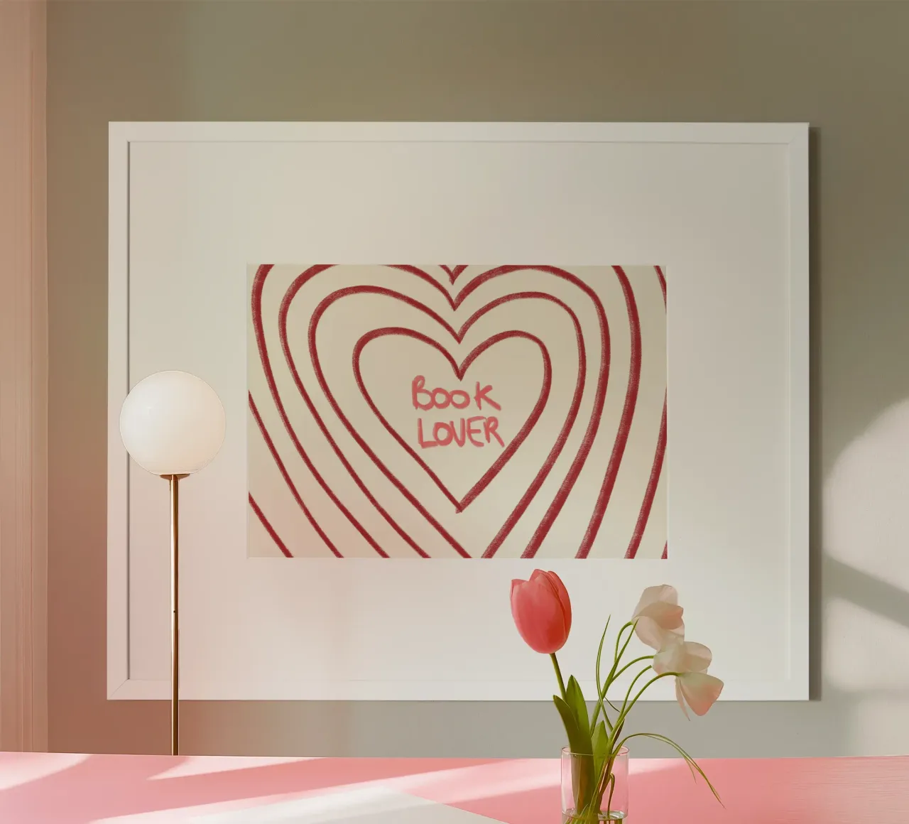 Poster estetico retrò "Amante dei libri" con cuore poster da vintagepod