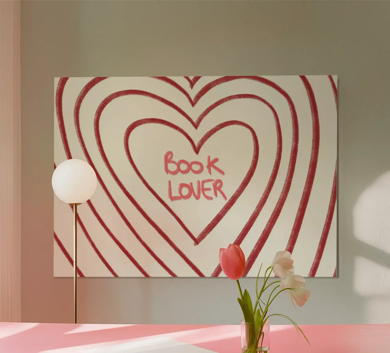 Poster estetico retrò "Amante dei libri" con cuore poster da vintagepod