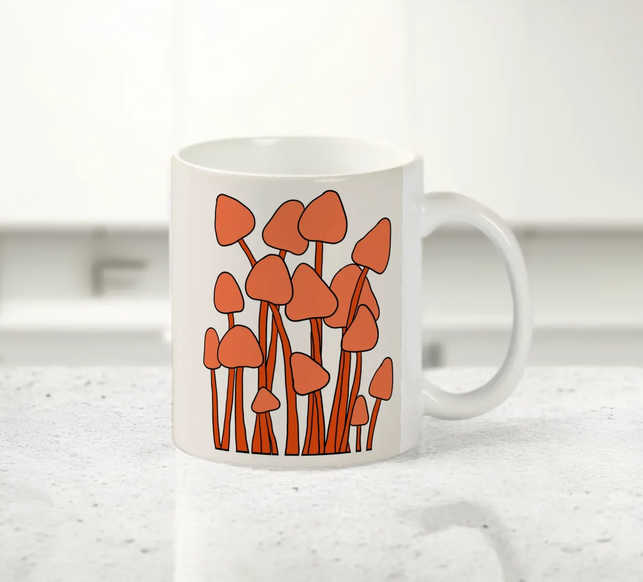 Orange Fungi Autumn Vibes tazza in ceramica da TijanaArtStudio88