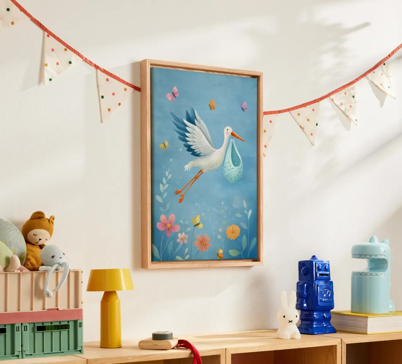 Bundle of Joy canvas with Floater frame by Kiara