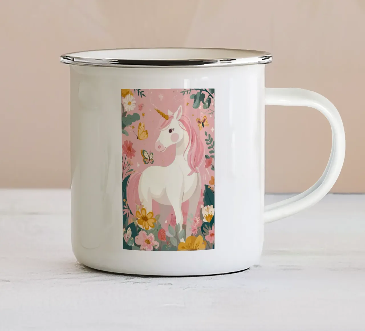 Butterfly Dreams Unicorn tazza in smalto da Kiara