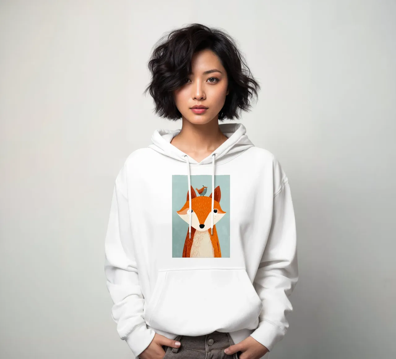 Fox and Songbird felpa con cappuccio da Kiara