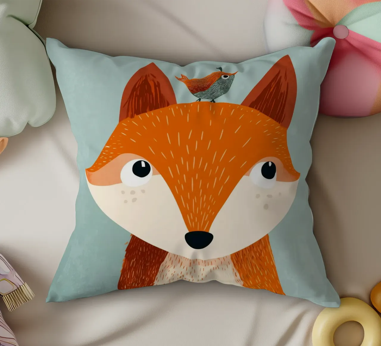 Fox and Songbird cuscino da Kiara