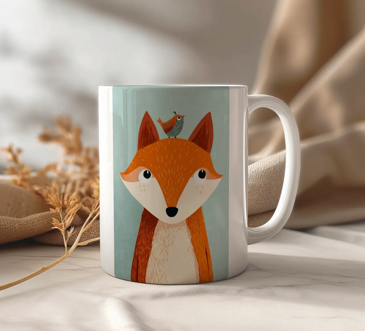 Fox and Songbird tazza in ceramica da Kiara