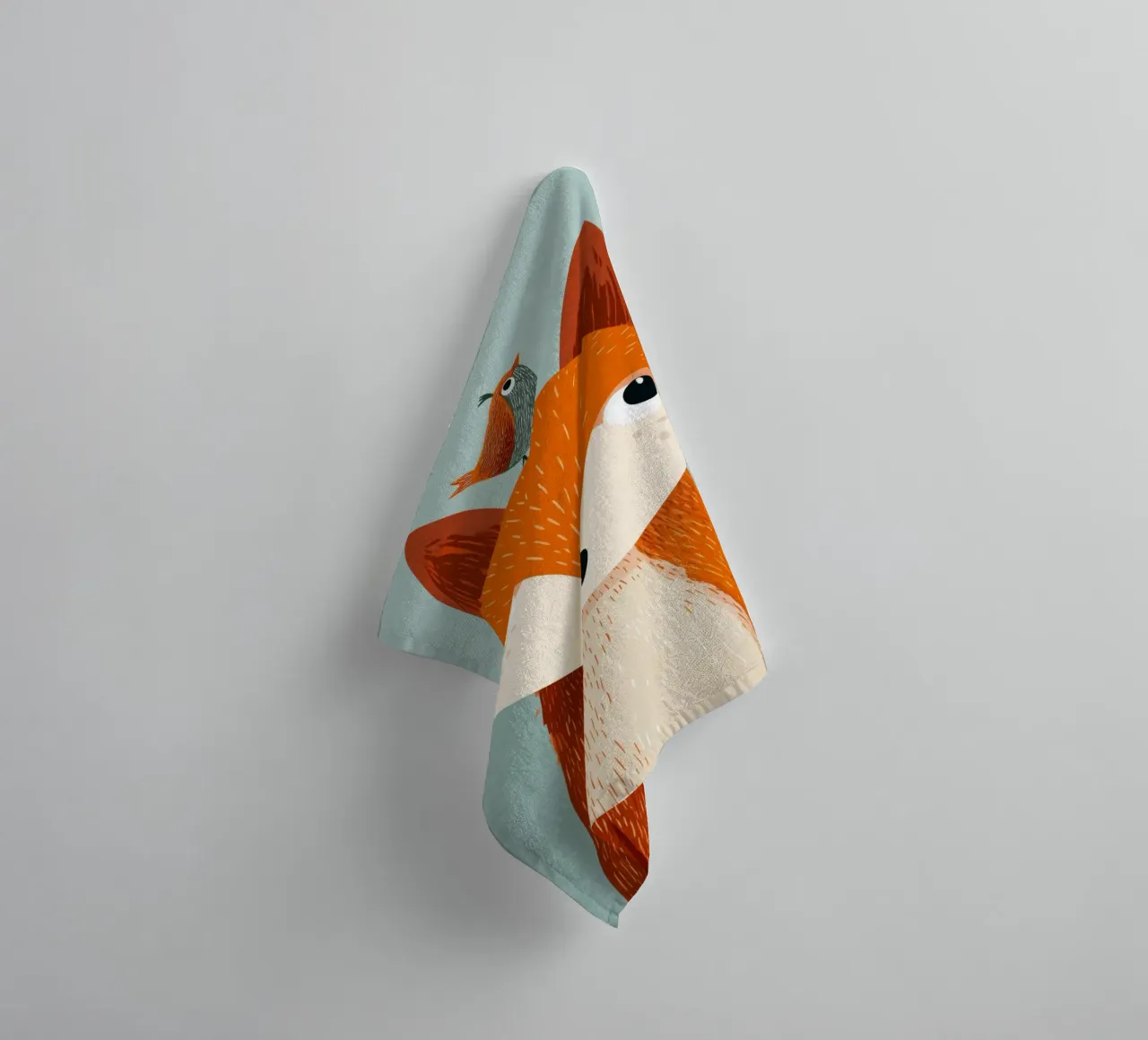 Fox and Songbird asciugamano da bagno da Kiara