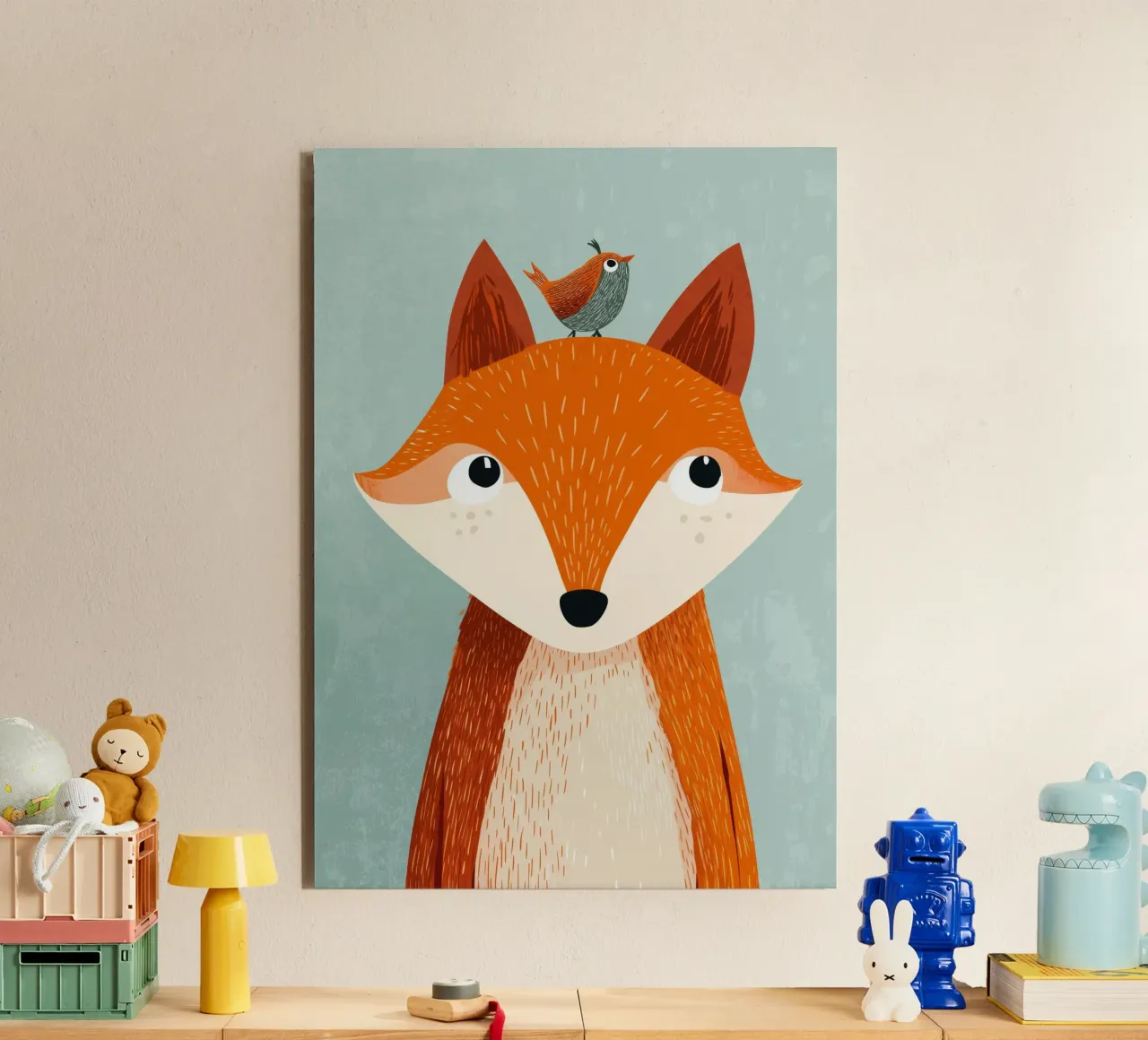 Fox and Songbird alluminio dibond da Kiara