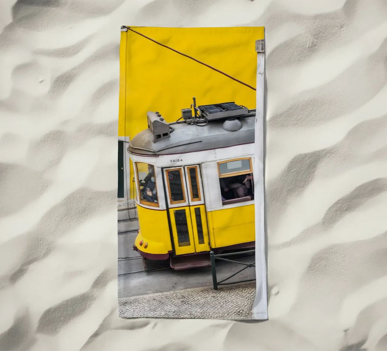 Yellow Tram in Lisbon Portugal telo mare da patiphotography